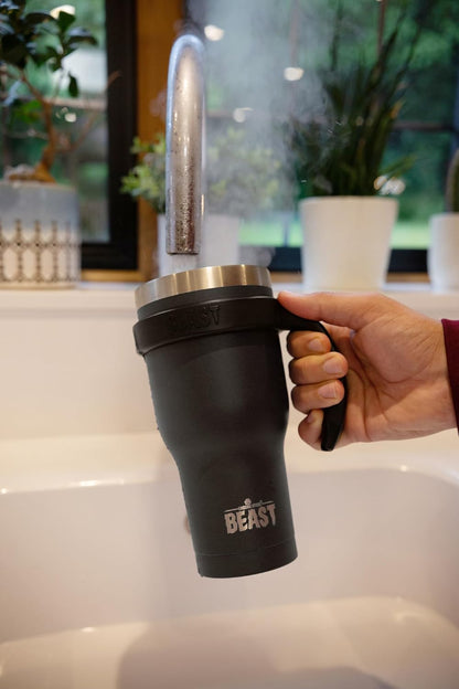 40 Oz Tumbler - Vacuum Insulated Tumbler with Straw - Leak Proof Stainless Steel Travel Mug - Double Wall Iced Coffee Cup - Reusable Water Bottle - Gifts for Mom, Women and Men (Matte Black)