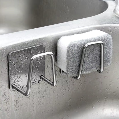 Stainless Steel Sink Sponge Rack for Efficient Draining and Storage of Kitchen Supplies