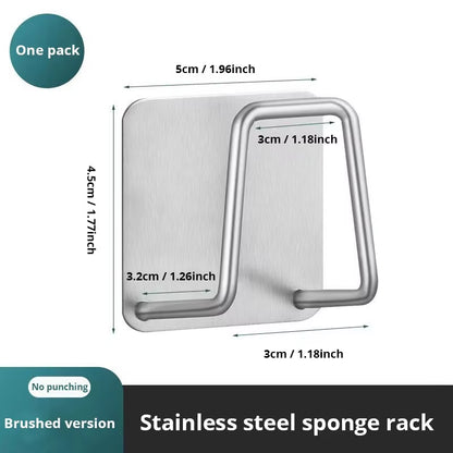 Stainless Steel Sink Sponge Rack for Efficient Draining and Storage of Kitchen Supplies