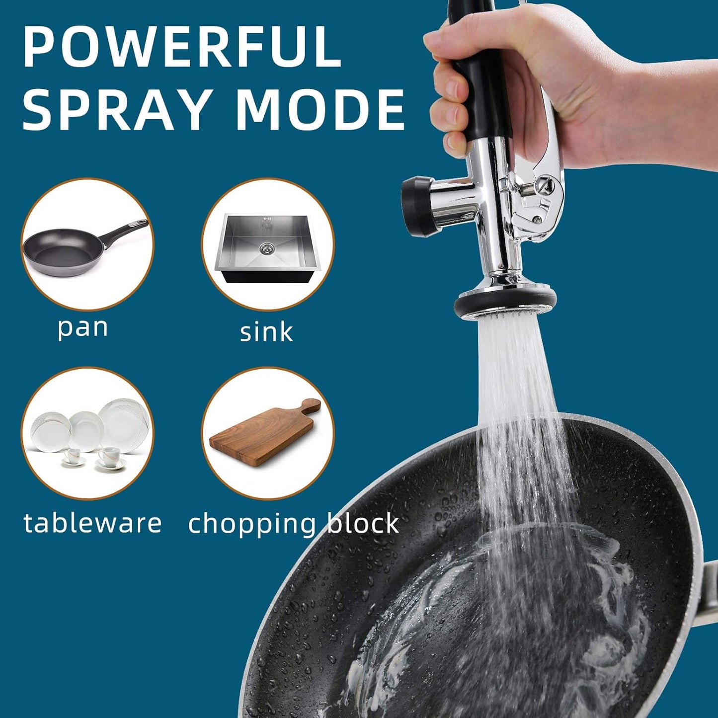 Commercial Chrome Pull-Down Kitchen Faucet with Sprayer and Single Handle