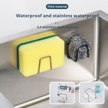 Stainless Steel Sink Sponge Rack for Efficient Draining and Storage of Kitchen Supplies