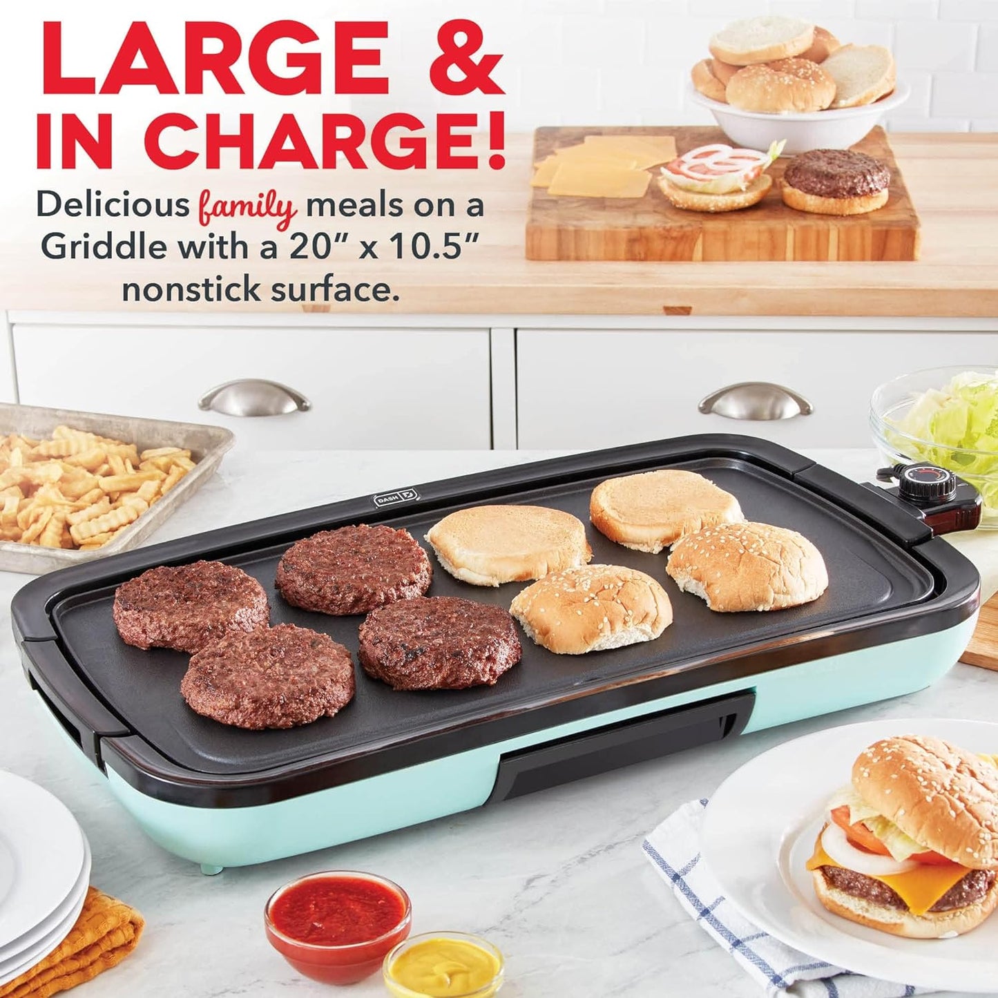 DASH Electric Cooking Griddle – Easy-Clean Nonstick Plate for Home Kitchen