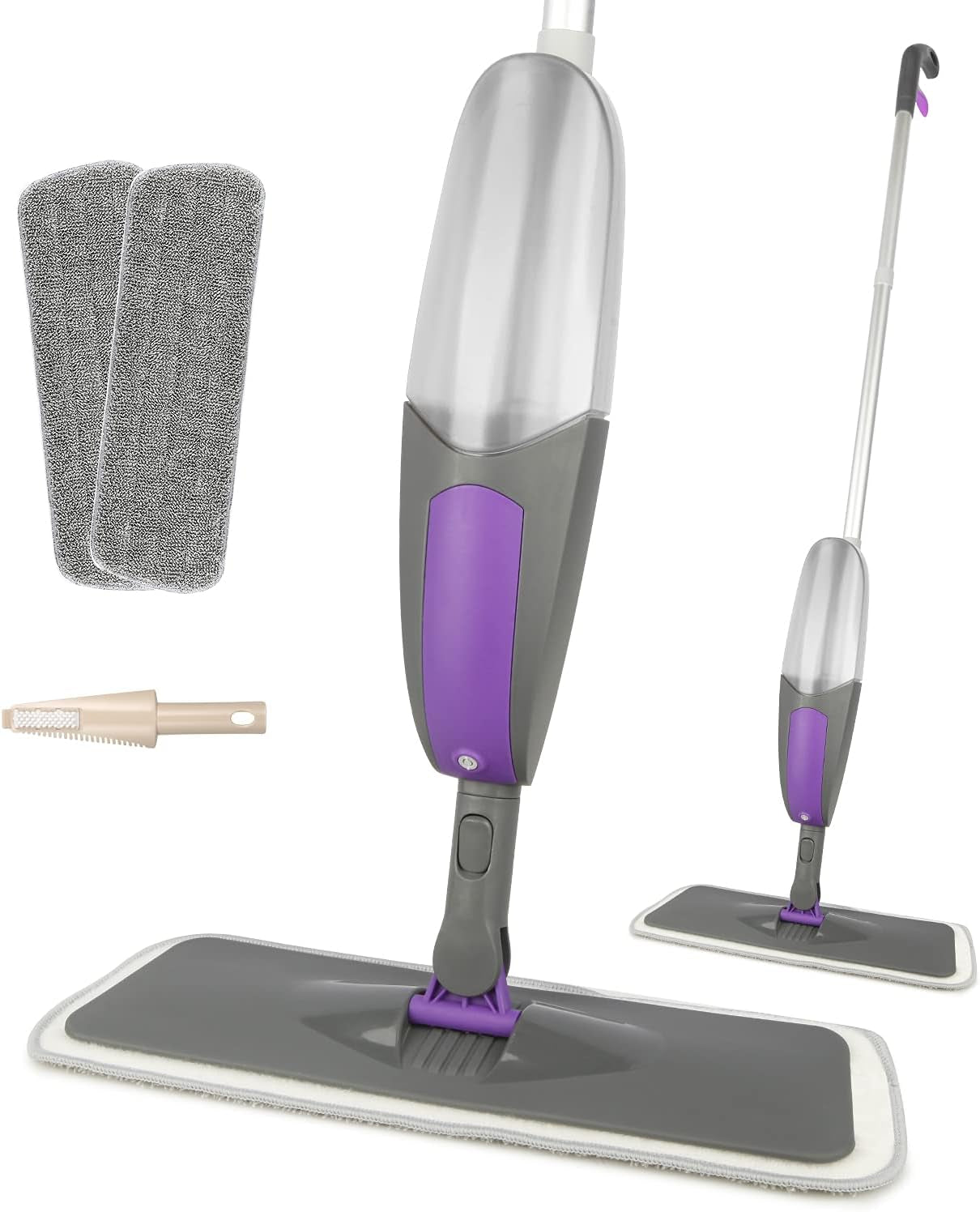 Professional Spray Mop for Floor Cleaning - Microfiber Flat Mop with 550ML Refillable Bottle and 2 Washable Pads for Wood, Laminate, Tile, and Marble Surfaces